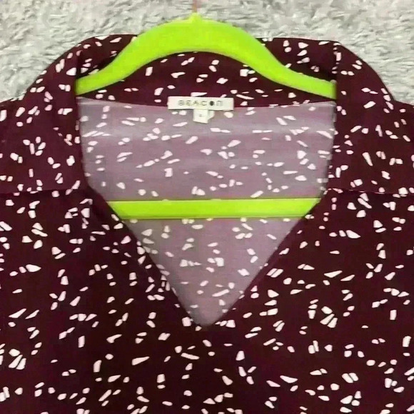 New Burgandy Beacon Stitch Fix Blouse V-neck  Large. New never worn E - Picture 9 of 13